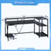 Gaming Desk with Storage Shelves LED