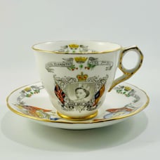 Vintage Royal Stafford Queen Elizabeth II 1953 Coronation Teacup & Saucer Set