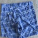 Robert Graham Blue Plaid Embroidered Ocean Waves Shorts Size 36