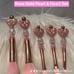 Rose Gold HeartBow Makeup Brush Set #M10