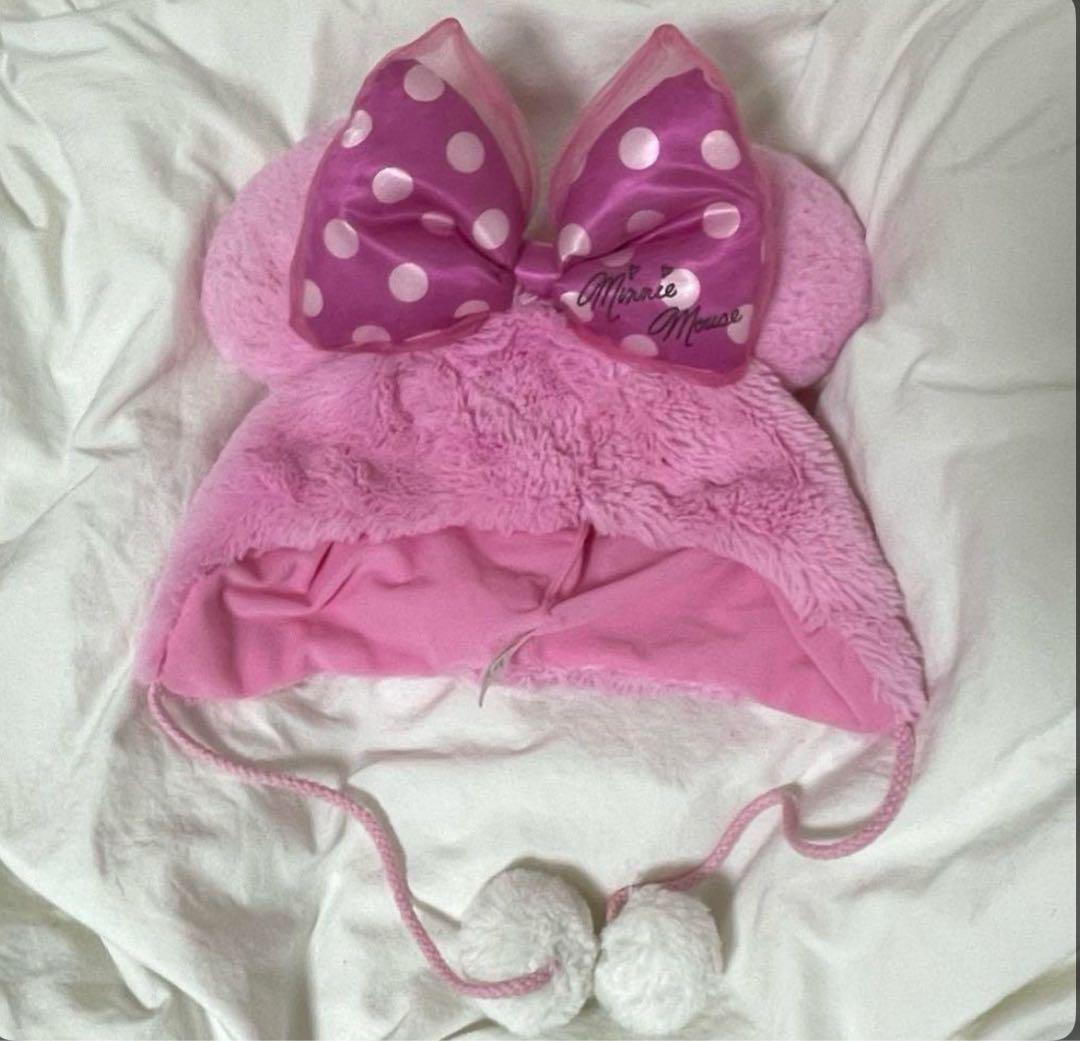 Disney Fan Cap Pink Ribbon Minnie Mouse