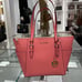 MICHAEL KORS Charlotte Large Leather Top-Zip Tote Tea Rose