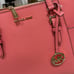 MICHAEL KORS Charlotte Large Leather Top-Zip Tote Tea Rose