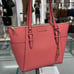 MICHAEL KORS Charlotte Large Leather Top-Zip Tote Tea Rose