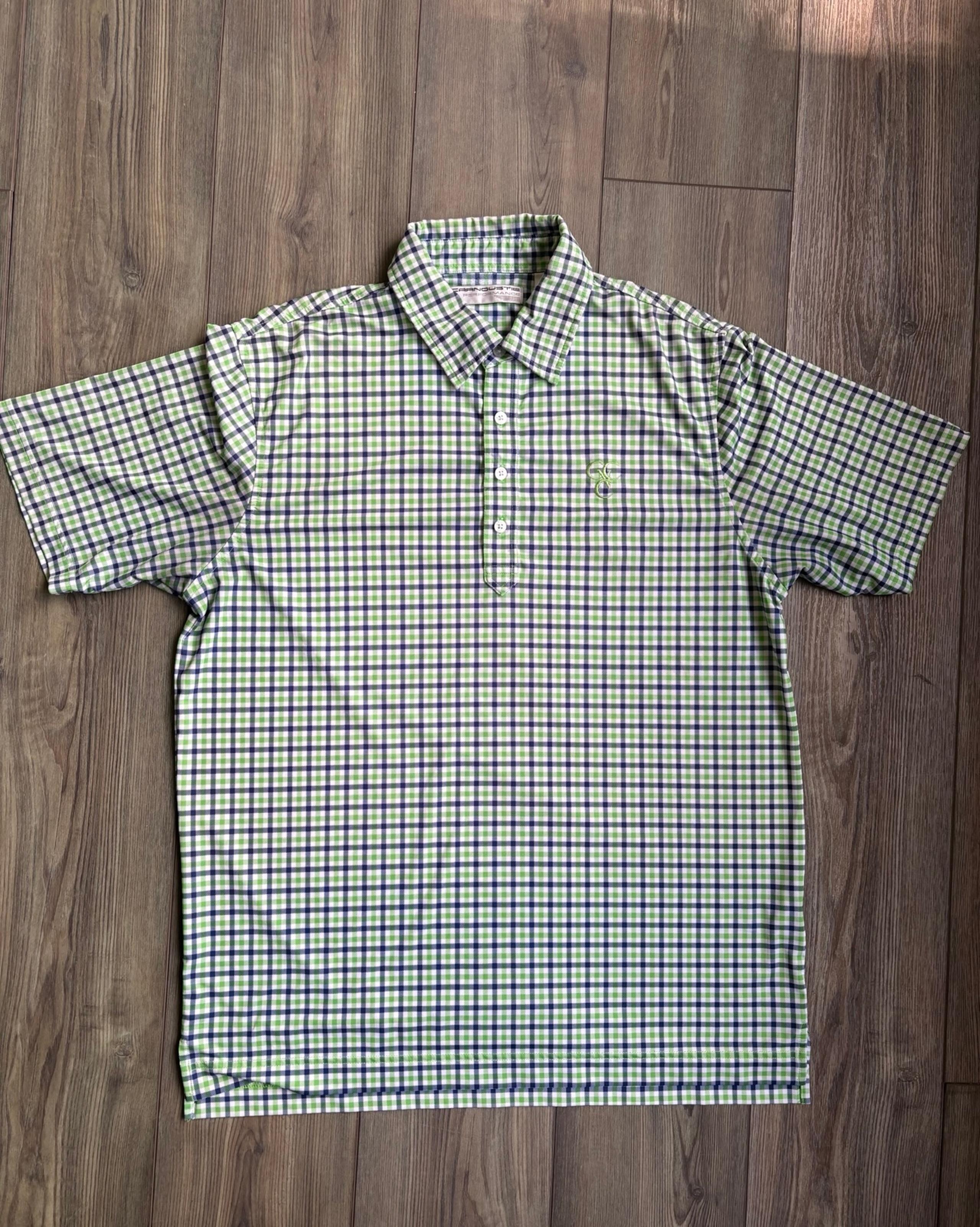 Carnoustie Performance Men’s Golf Polo “Country Club Of NC” Plaid Size M
