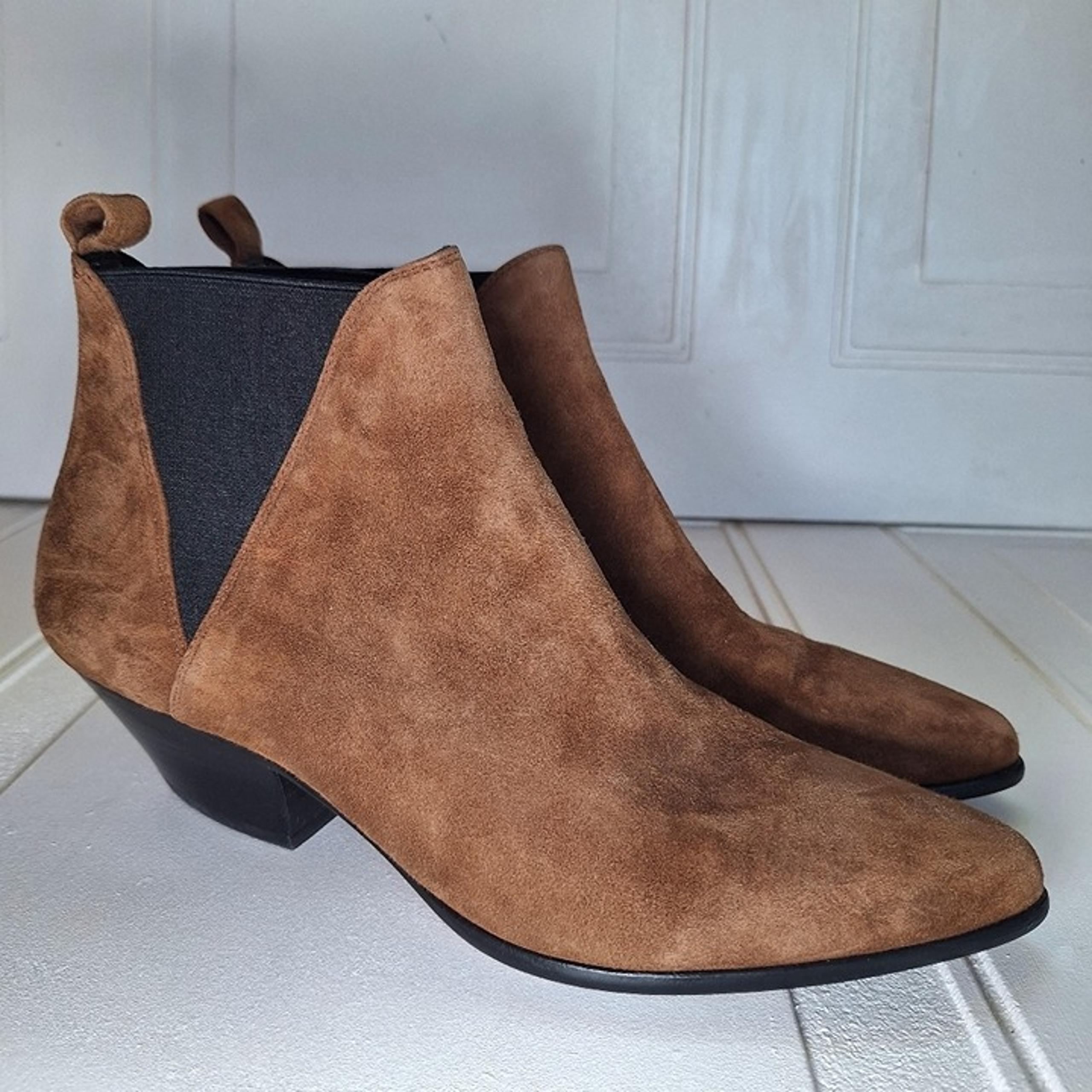 Diane Von Furstenburg Women's NADIE Brown Suede Chelsea Boots Size 9