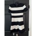BCBGMAXAZRIA Lylah Dress Crewneck White Black Short Sleeve