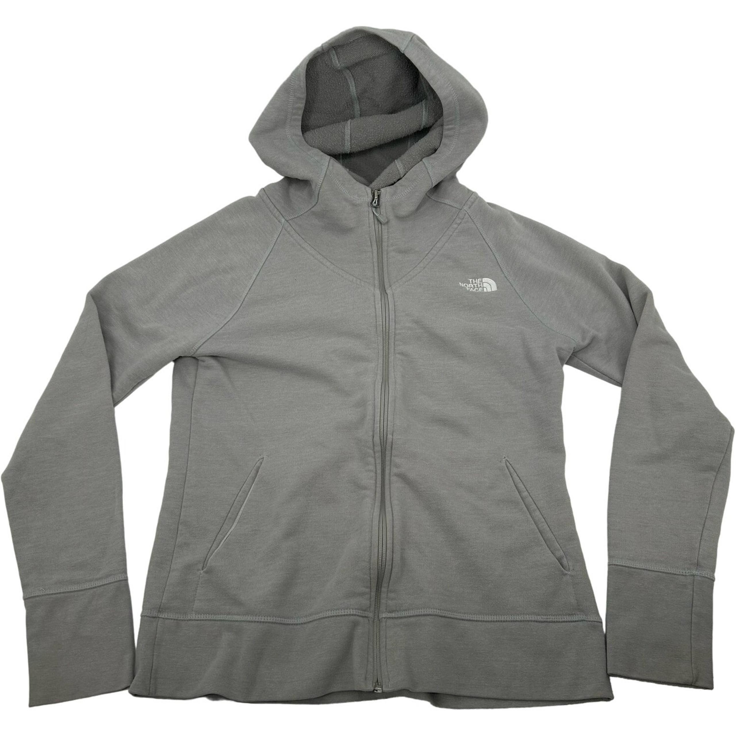 Women's The North Face Terry RTO full zip light grey hoodie jacket sweatshirt