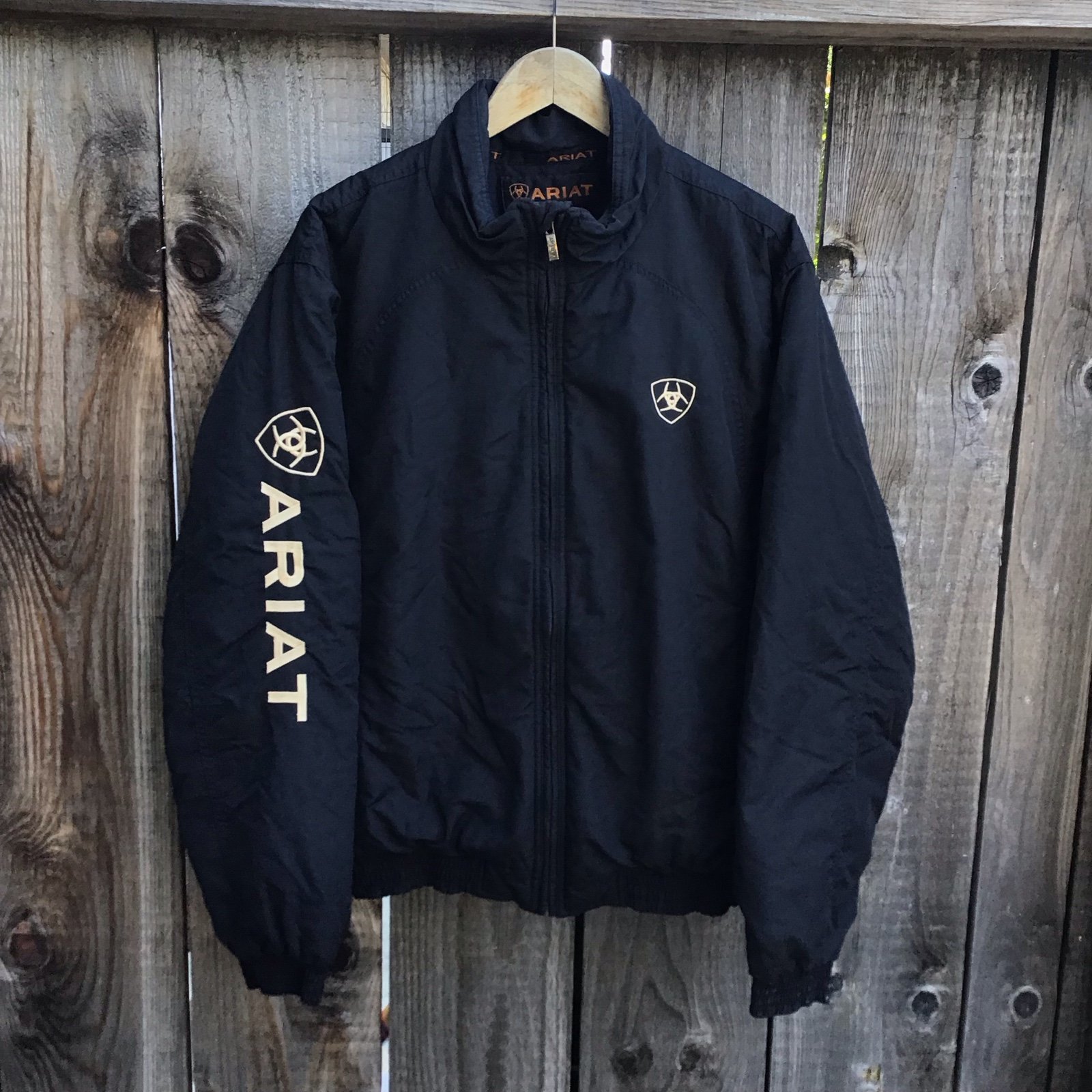Ariat black full zip insulated western cowboy jacket mens size large
