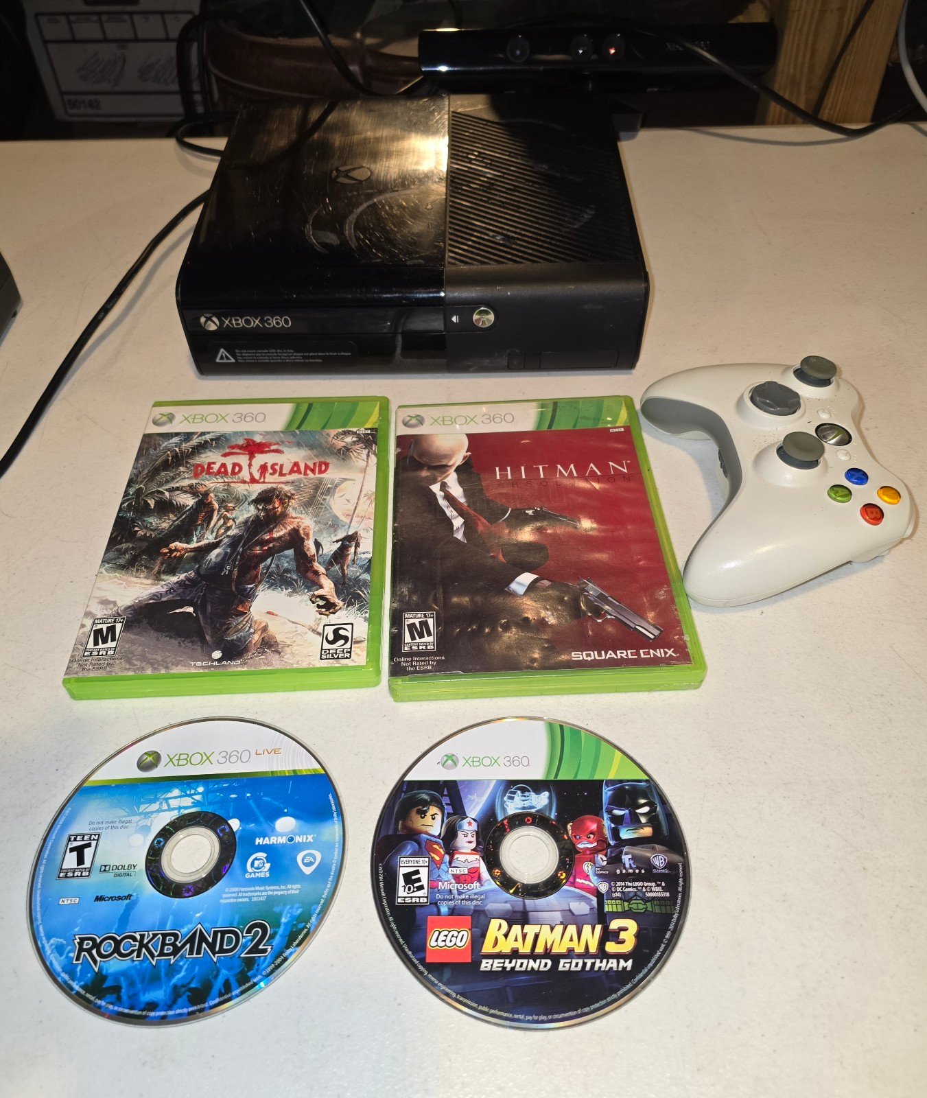 Xbox 360 E Console - Wireless Controller & Games