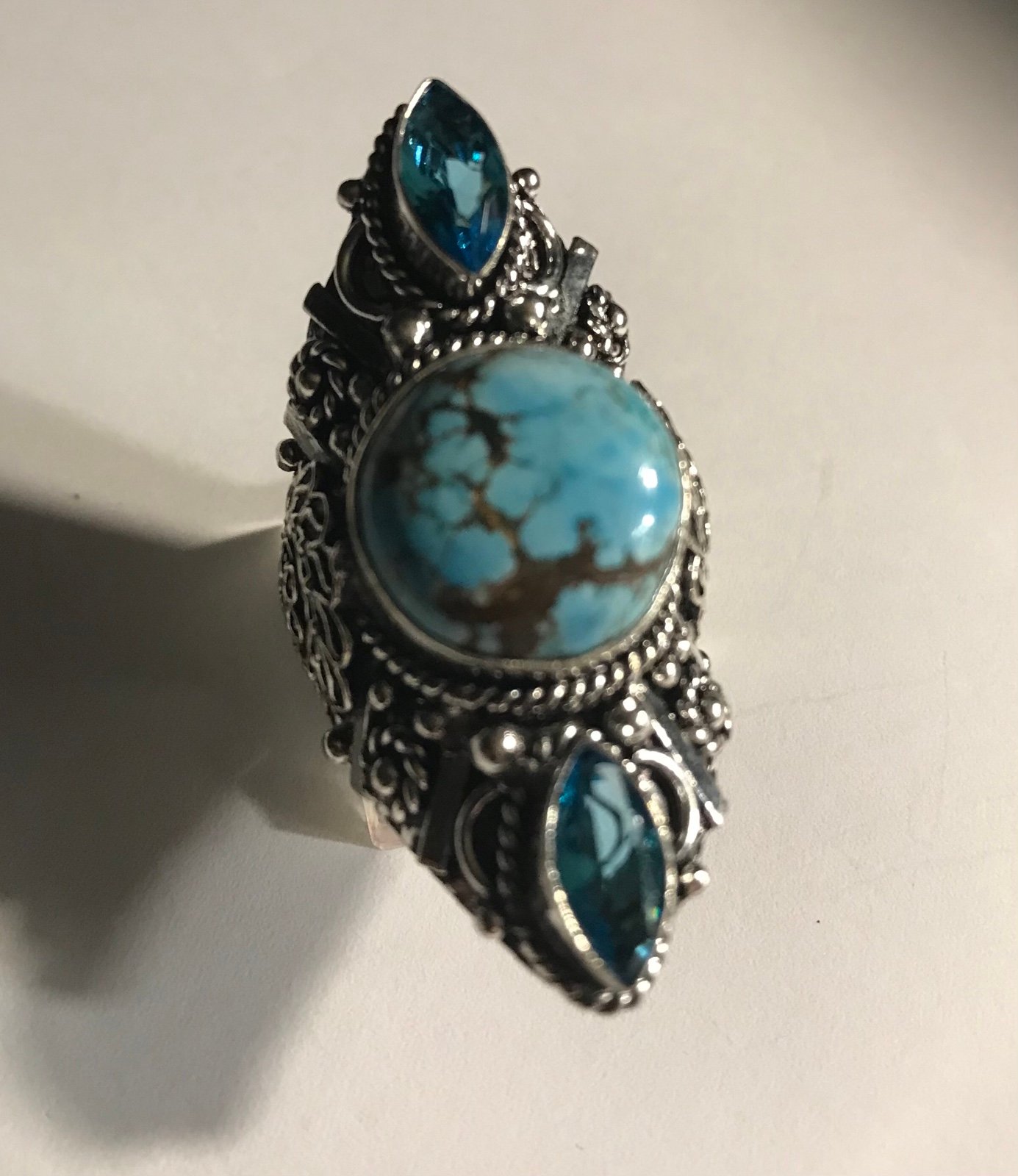 Turquoise Blue Topaz 925 Sterling Silver Ring