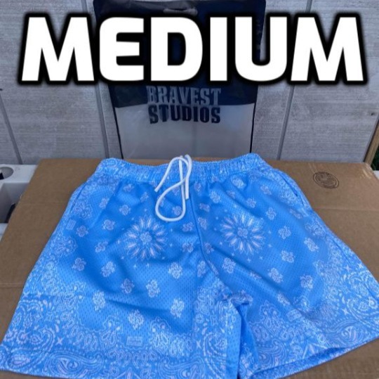 Bravest Studios VERY RARE! Light Blue Paisley Shorts M Medium BRAND NEW