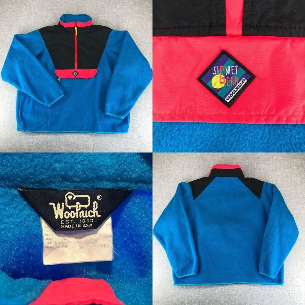 Woolrich Sigmet Gear 1/4 Zip Windbreaker Anorak Men's XL Colorblock Vintage 80s