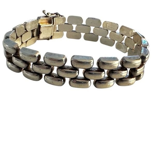 VINTAGE ITALY 925 STERLING SILVER LINK BRACELET