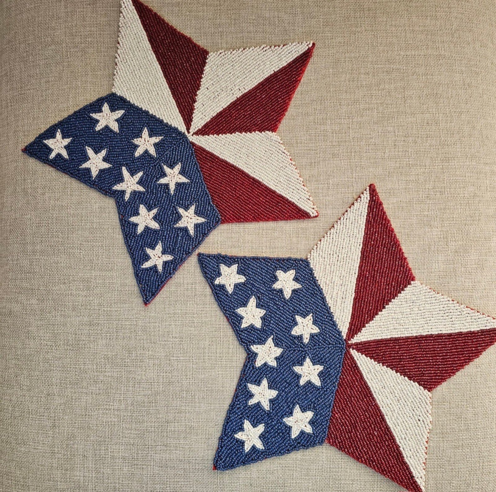 ★SHIPS FREE★ Patriotic beaded placemats set of TWO