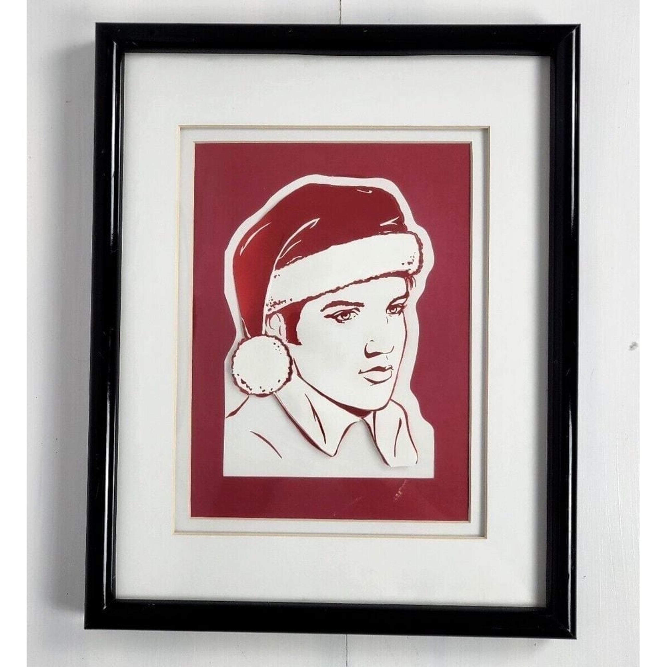ELVIS PRESLEY Hallmark Christmas 1996 Memorabilia Rare Artwork Framed Music Rock