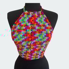 Crochet Women's Multi color Crop Top Handmade
