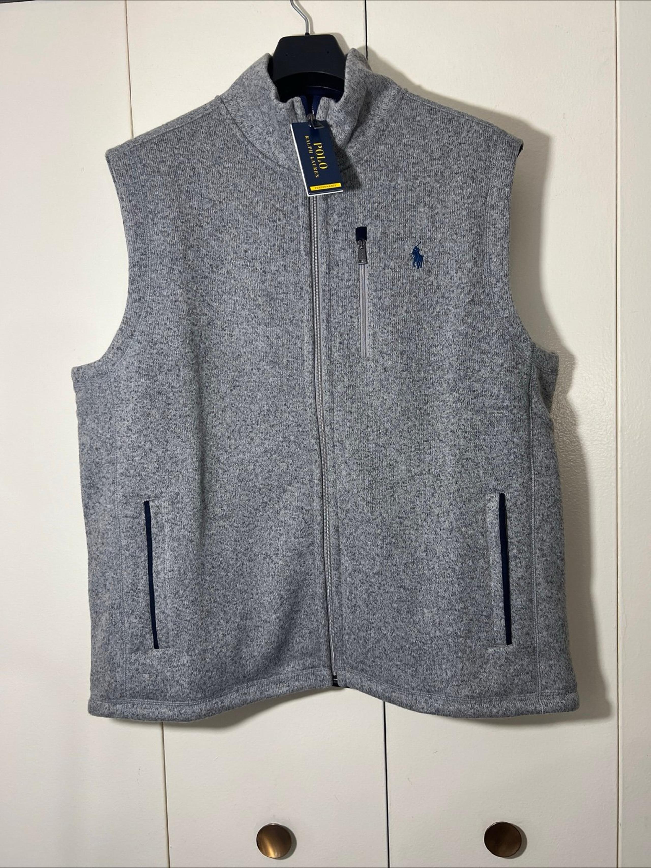Ralph Lauren Polo Men's M  Classics Fleece Vest Grey Heather Jacket Size XLARGE