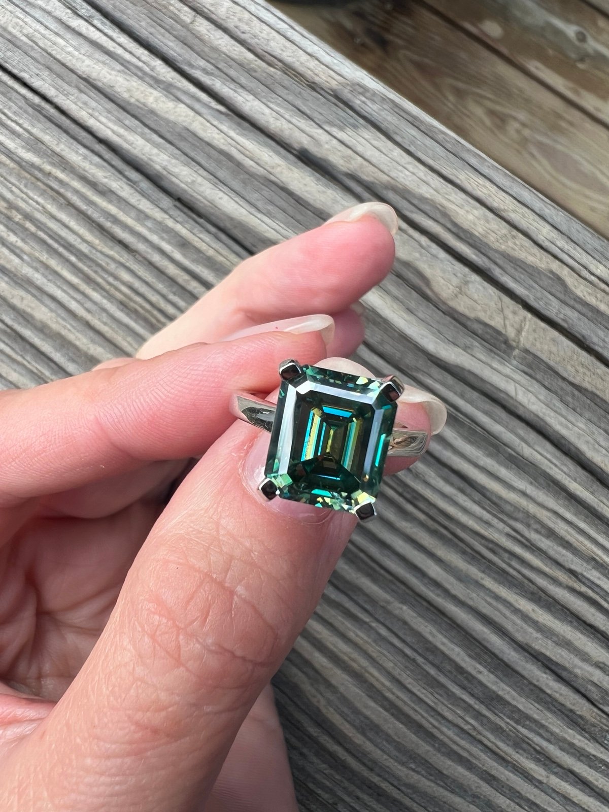 6 carat blue/brown diamond ring