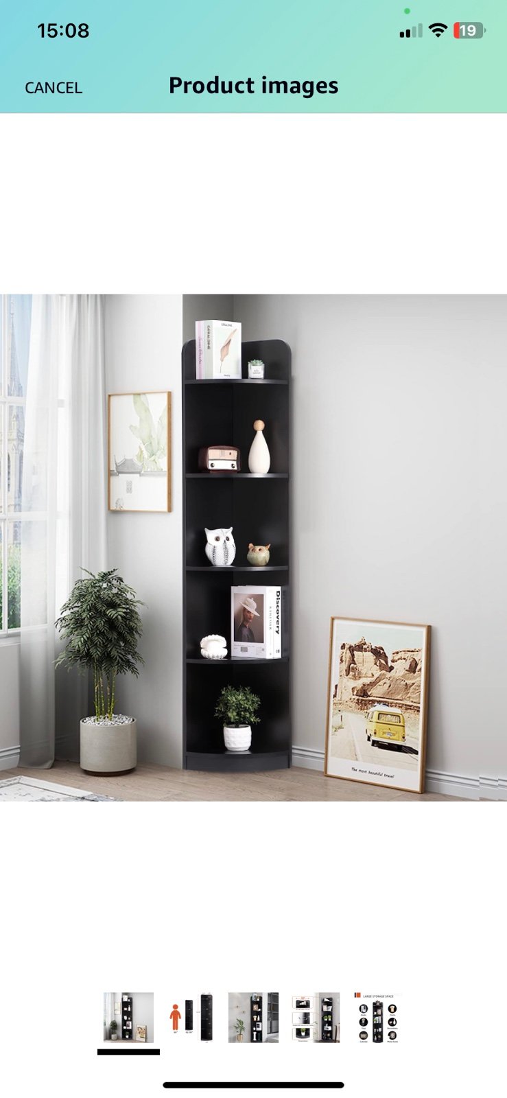Fun Memories 5-Tier Corner Bookshelf - 63 Tall