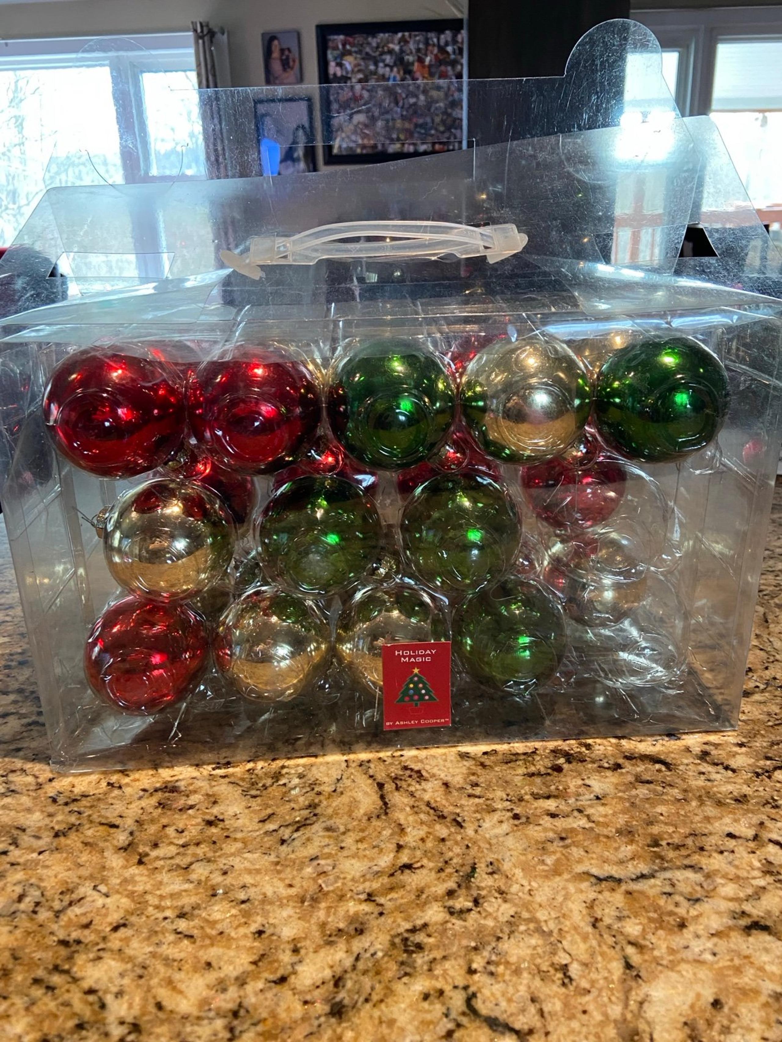 26-Red,Green,Silver Christmas ornaments. Orig price $25