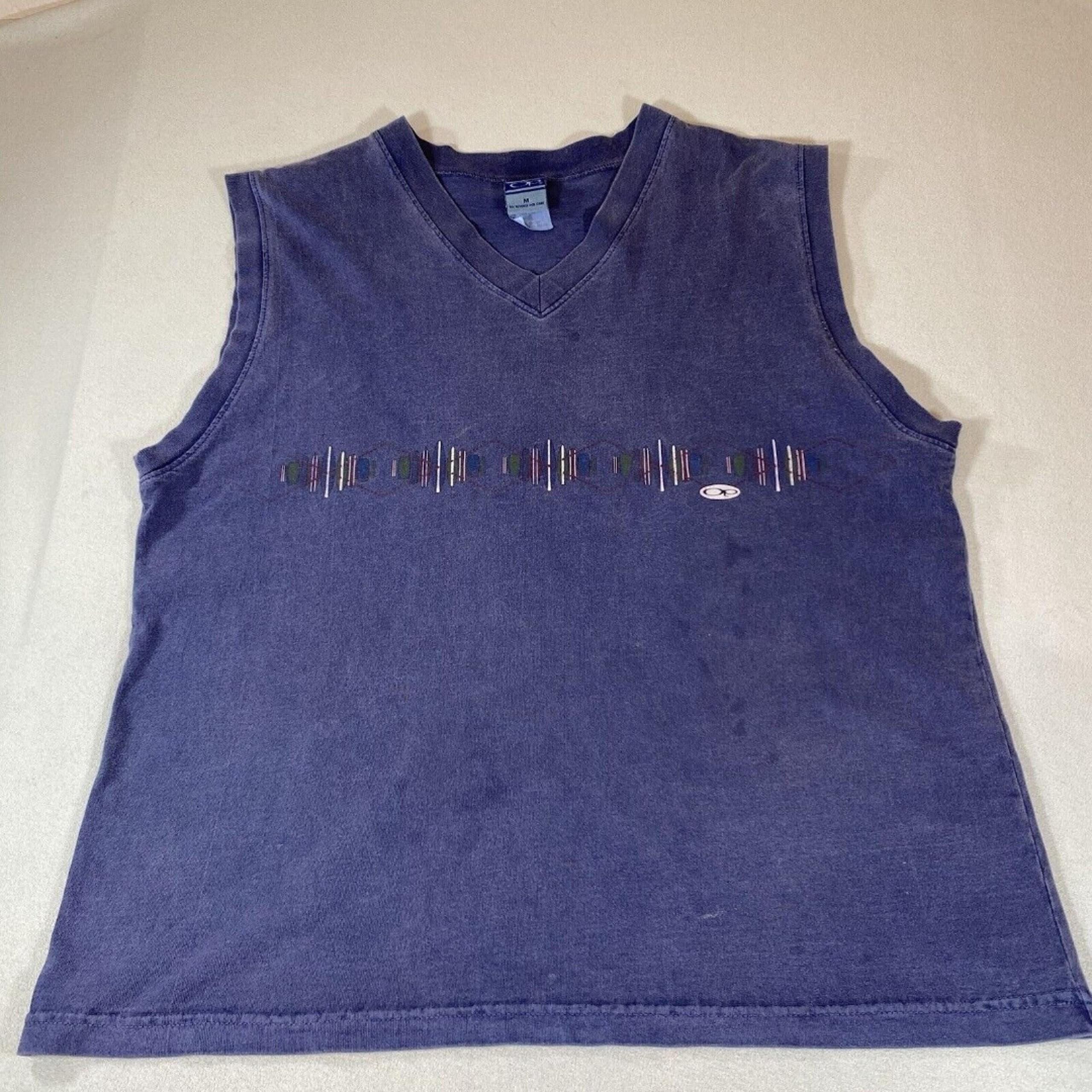 Vintage 80s OP Ocean Pacific Surf Sleeveless Tank Top Shirt Mens Cotton M Navy