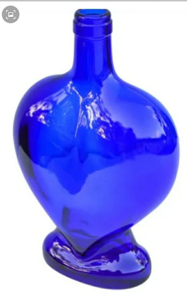 Vintage Blue Heart Shaped Italian Bottle