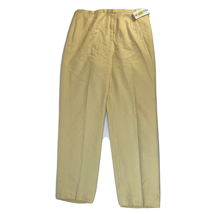 Vintage Pendleton Womens 14 Silk Flat Front Trouser Pants Yellow
