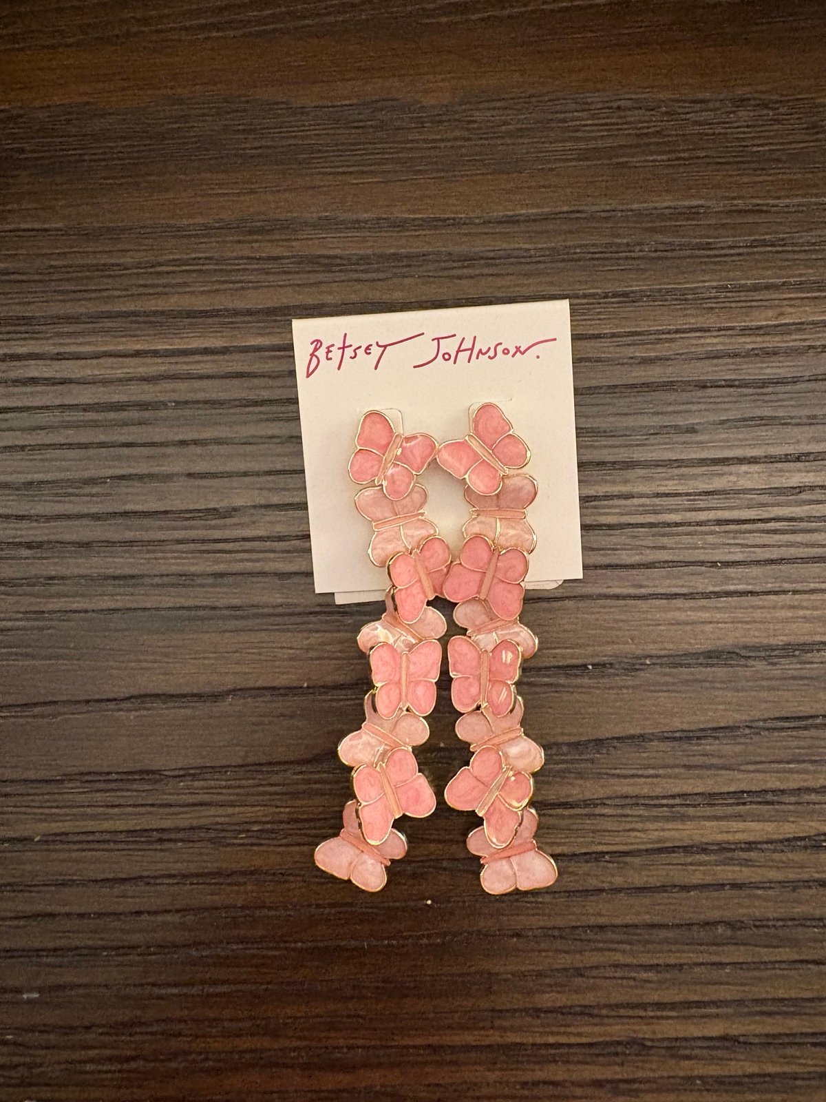 NEW Betsey Johnson Pink Butterfly Earrings
