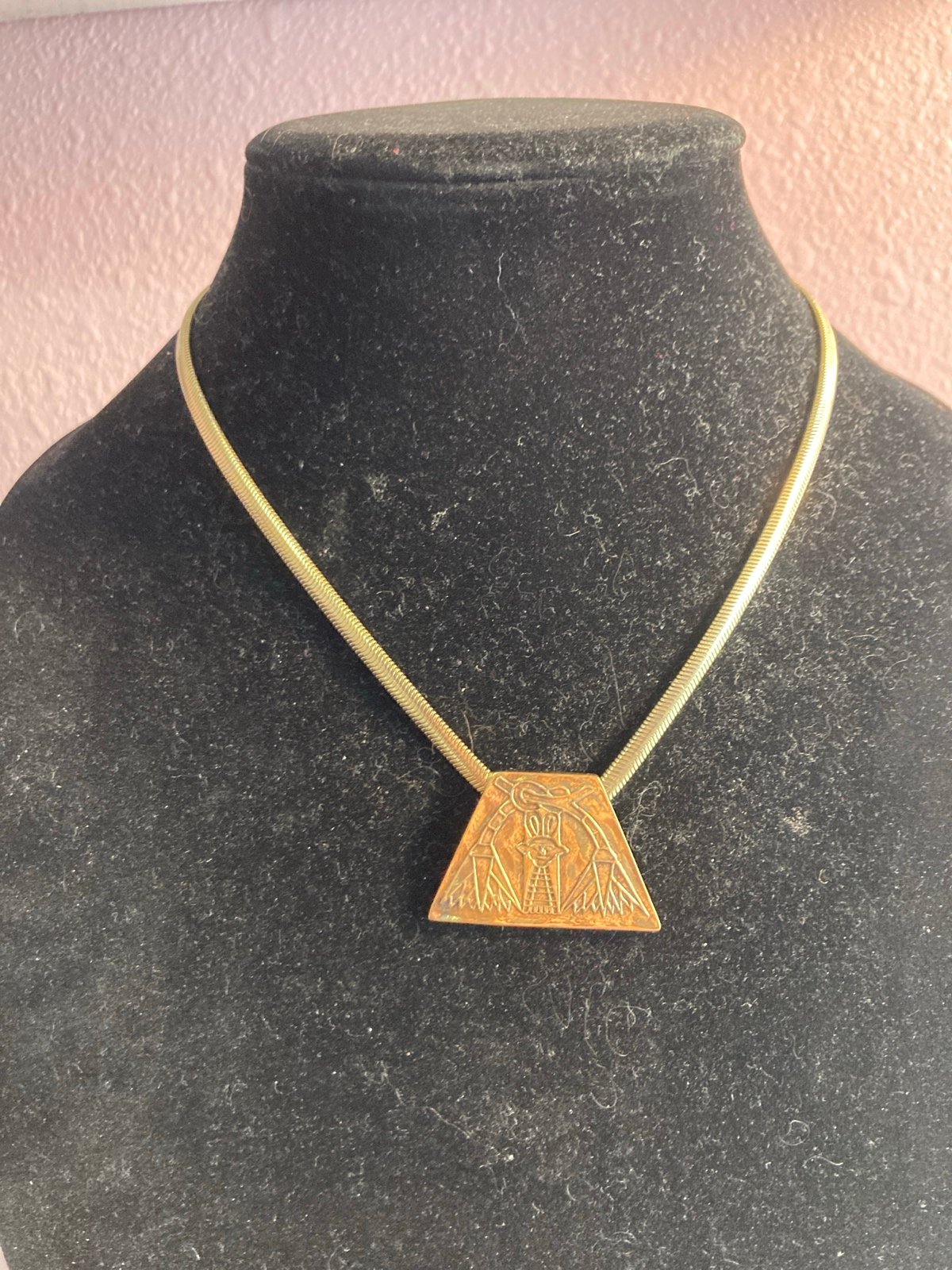 925 Gold Musee Du Louvre Necklace 17”