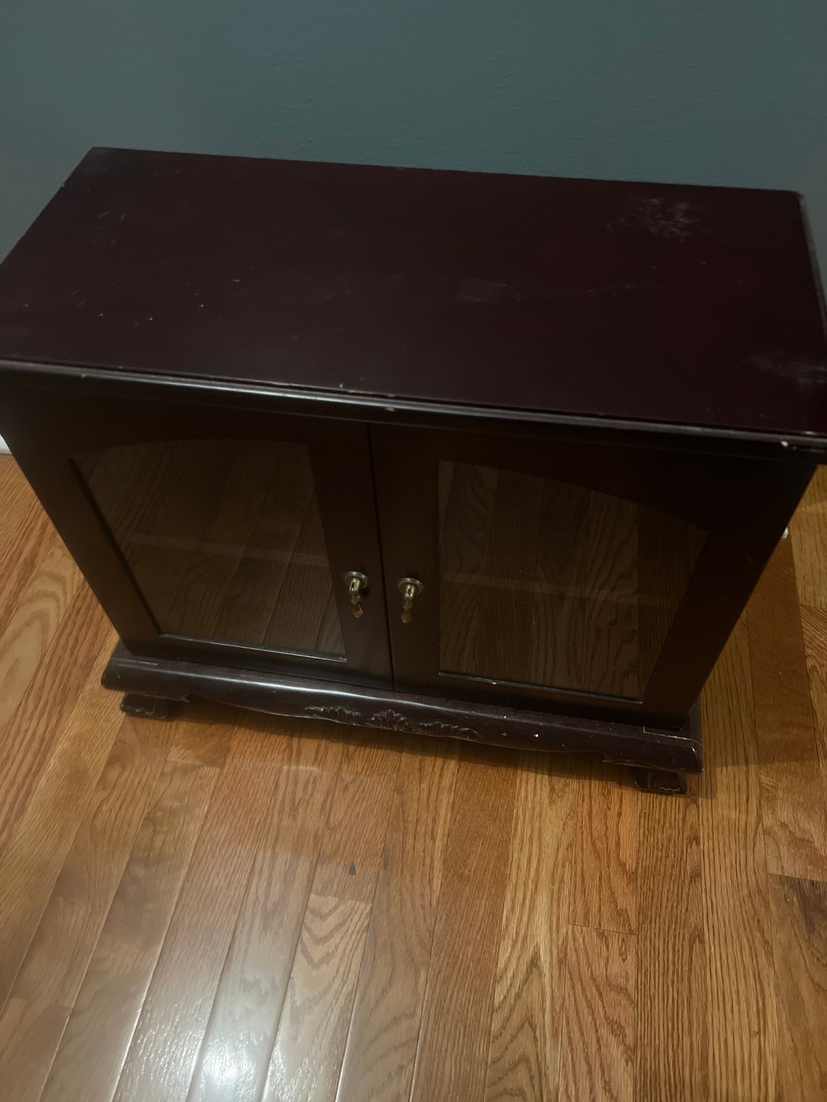 Cherry Wood Mirrored Display Case