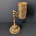 Vintage Brass Gold Filagree Bathroom Dixie Cup Dispenser Hollywood Regency MCM