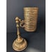 Vintage Brass Gold Filagree Bathroom Dixie Cup Dispenser Hollywood Regency MCM