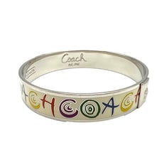 COACH Multi-color Shimmering Enamel Signature Bangle Bracelet