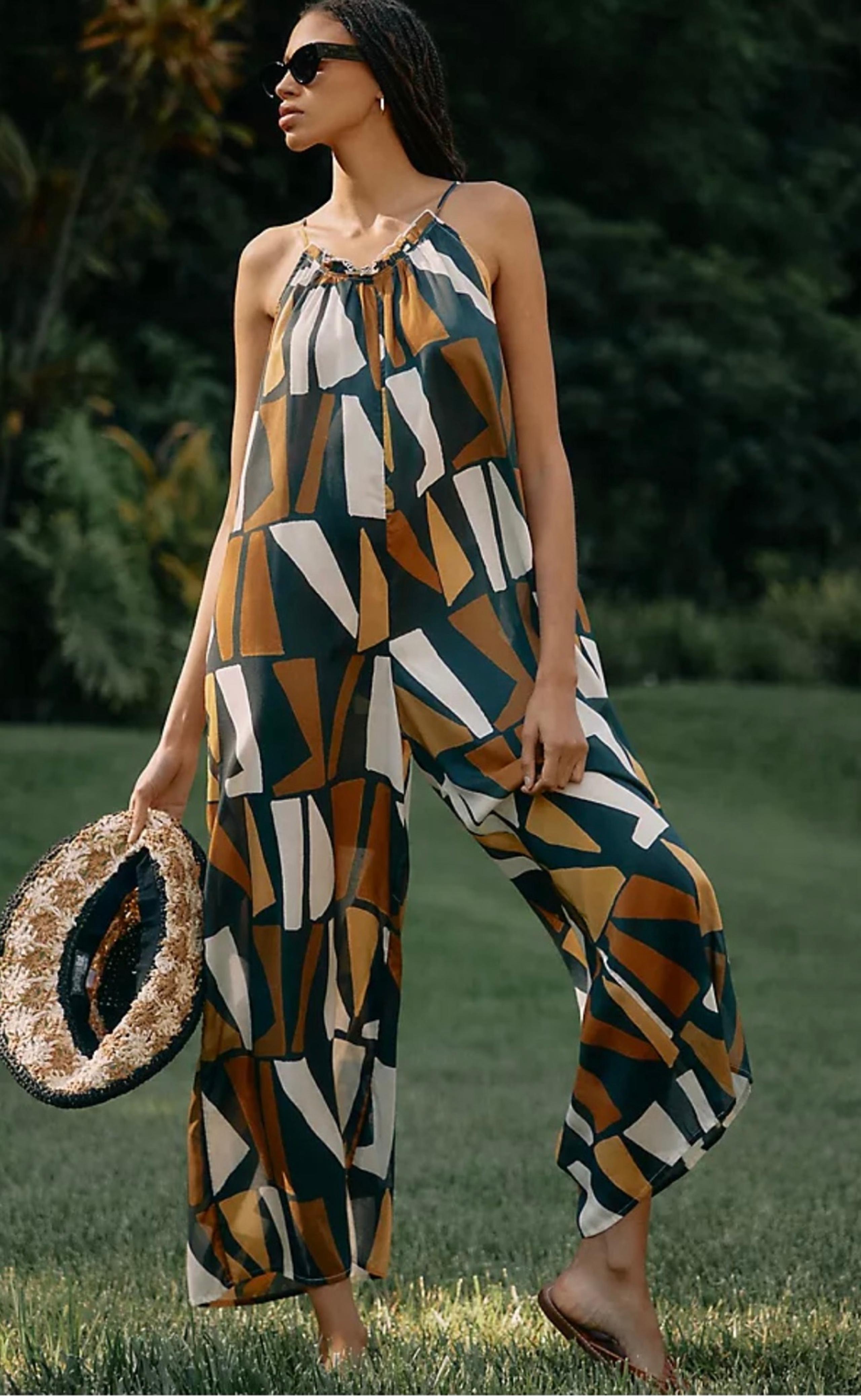 NWT size 2X Anthropologie Geometric jumpsuit