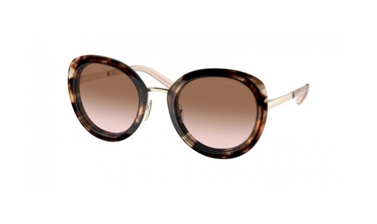 Prada - PR 54YS Caramel Tortoise/Brown Gradient Oval Women Sunglasses - 54mm