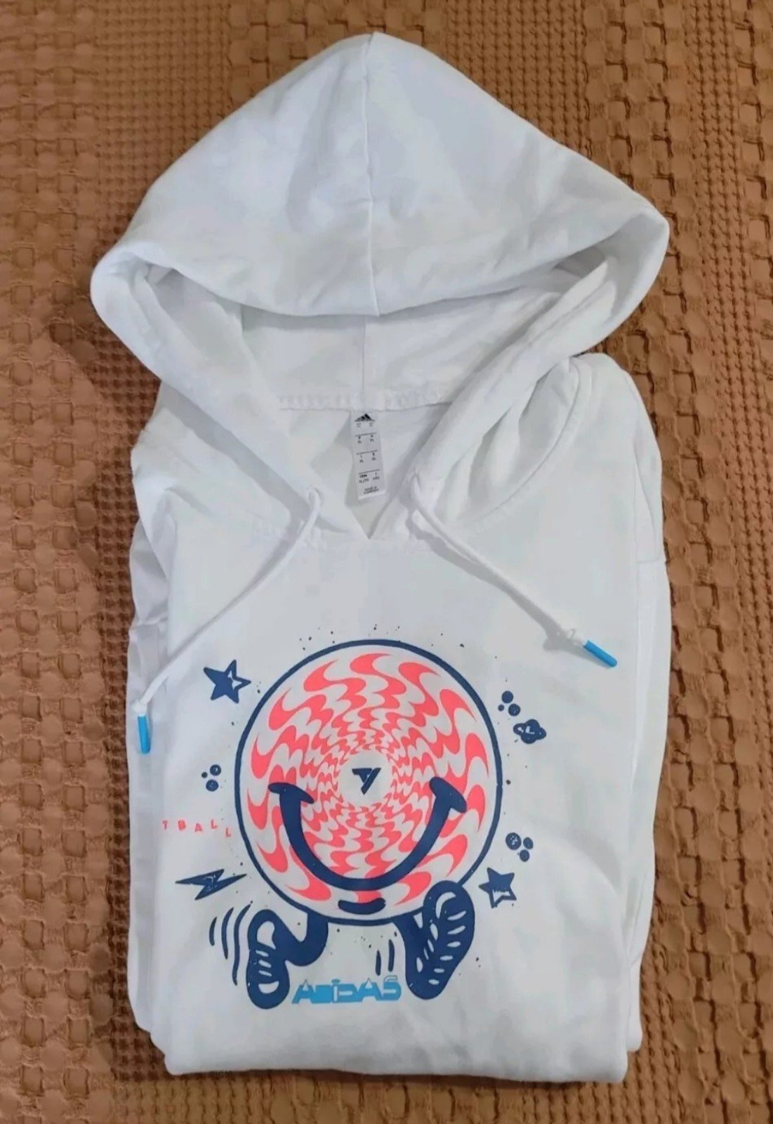 Genuine Adidas Pullover Hoodie White Mens Size XL