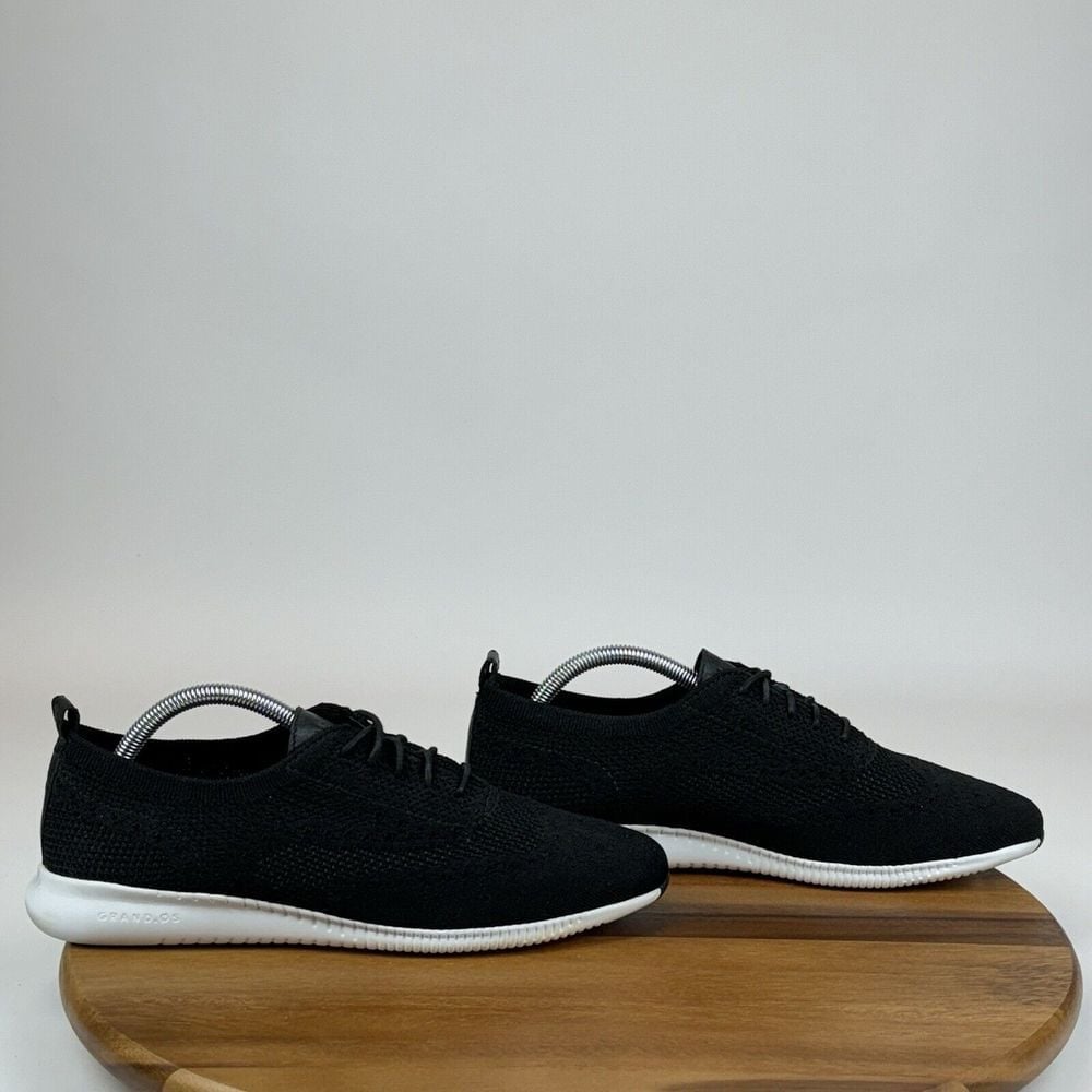 Womens Cole Haan Grand Os Black Knit Casual Comfort Wingtip Oxfords Size 10.5 B