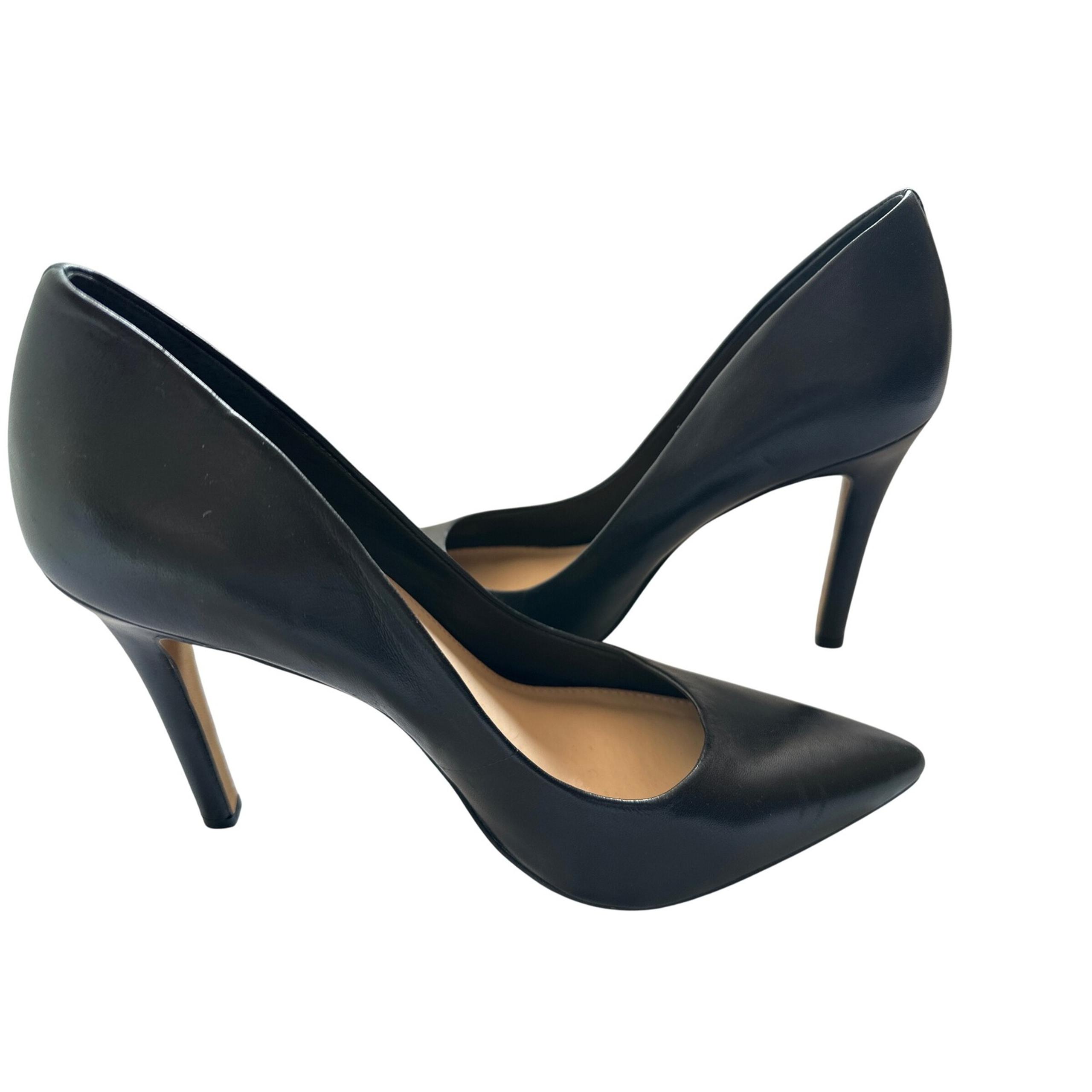 Vince Camuto Black Leather Pointed Toe Stiletto Heel Pumps Size 9 Women's Shoes