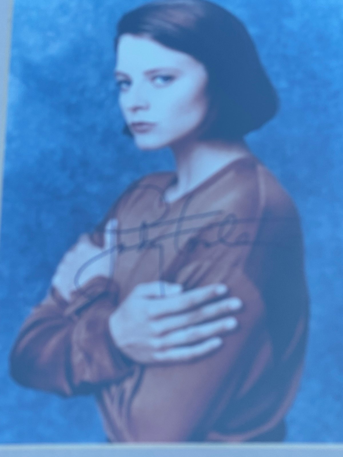 Jody Foster Signed Photo Vintage Wood Frame