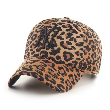 【47 Brand】MLB Leopard Baseball Hat ヒョウ柄 キャップ★ 47 LISA LEOPARD CLEAN UP CAP - YANKEES