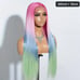 30 Inch Ombre Pink Blue Green Wig
