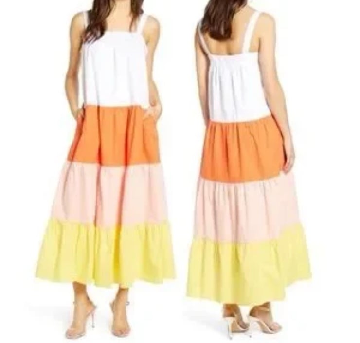 NWT English Factory color block maxi dress