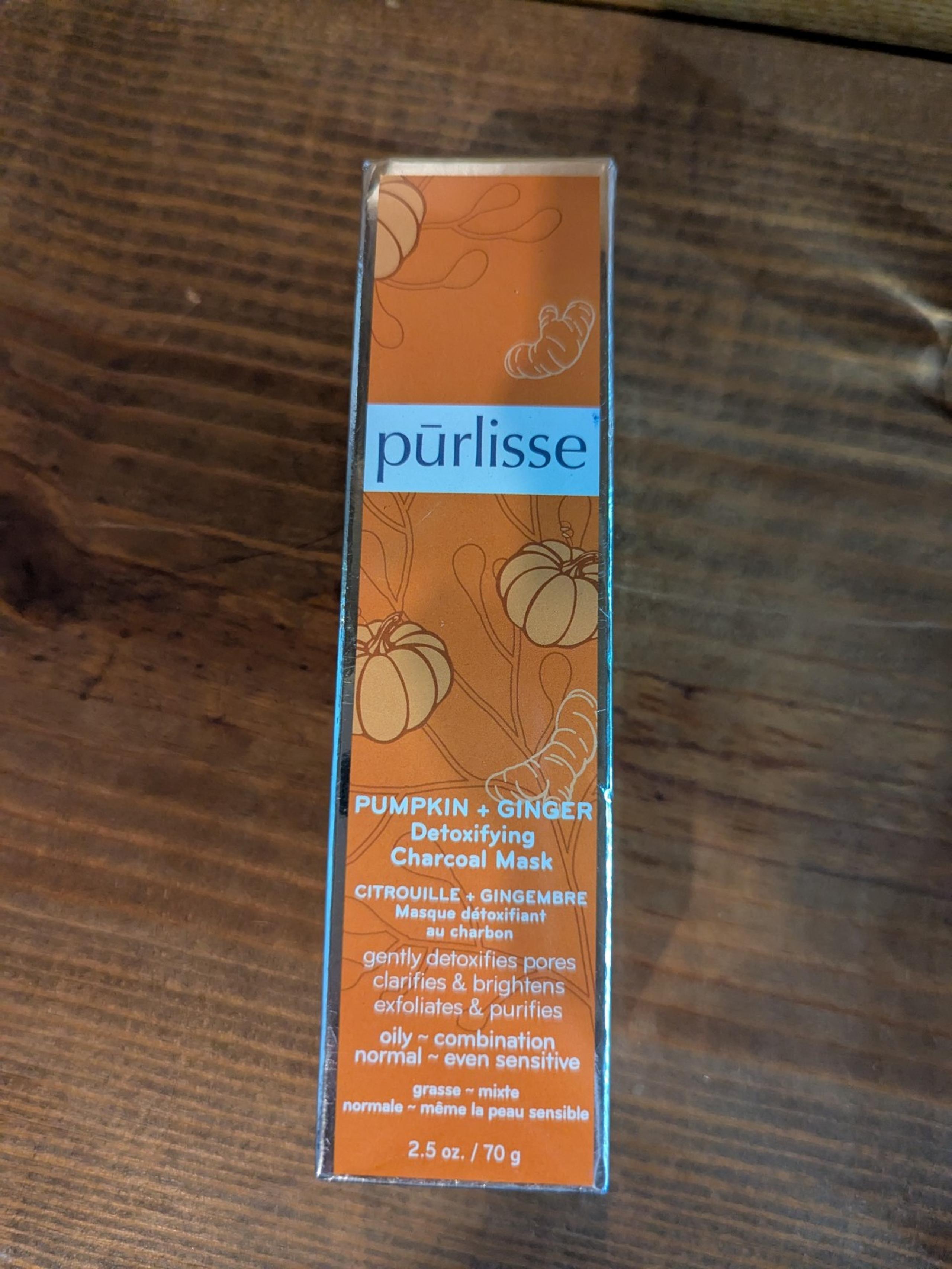 Purlisse Pumpkin+ Ginger Detoxifying Charcoal Mask, 2.5 Oz, New