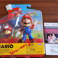 CHARLES MARTINET AUTOGRAPHED SUPER MARIO ACTION FIGURE BRAND NEW IN BOX JSA TOY