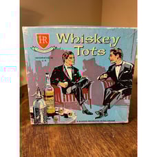VINTAGE HR ROSCO WHISKY TOTS 6 GLASSES IN FULL COLOUR IN A PRESENTATION BOX