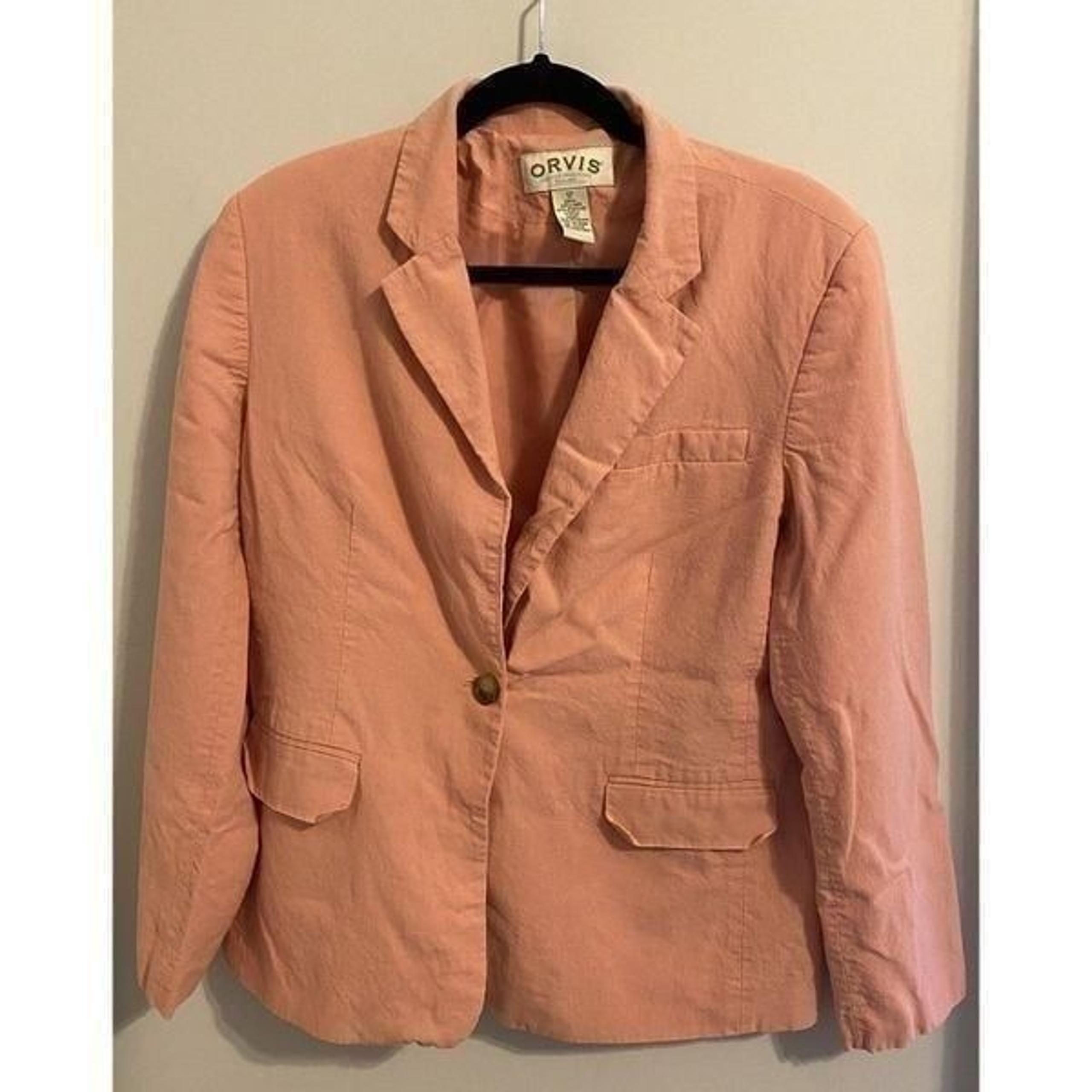 Women’s Salmon Pink Orvis Fully Line Blazer One Button Size 12