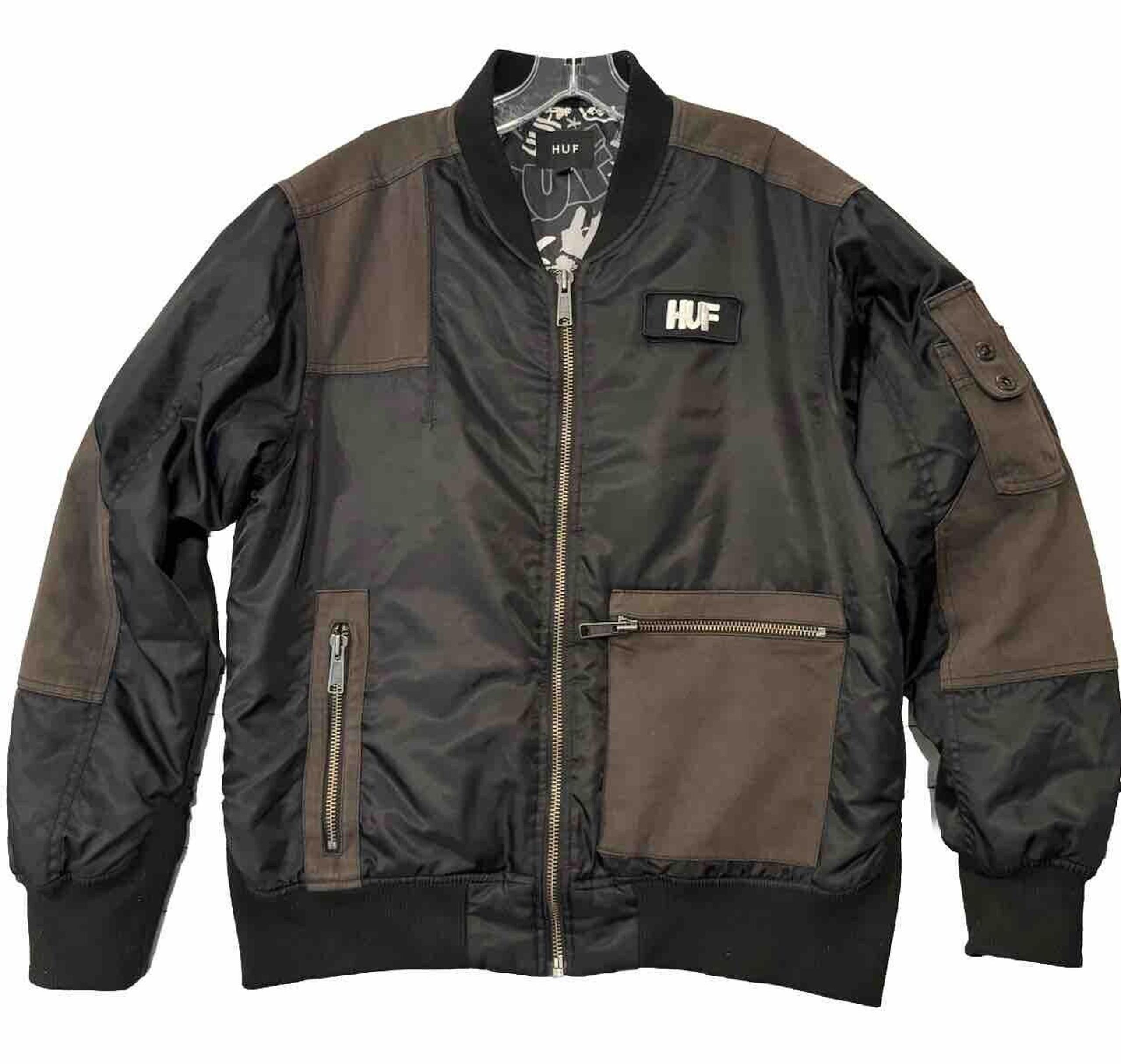 HUF Mens Dust La Rock Bomber Jacket Sz M Black Limited to 100 Pieces Edition GUC