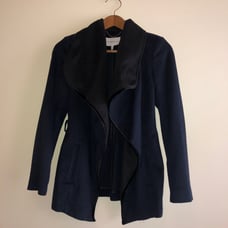BCBGeneration Drape Front Coat (S) - Navy & Black