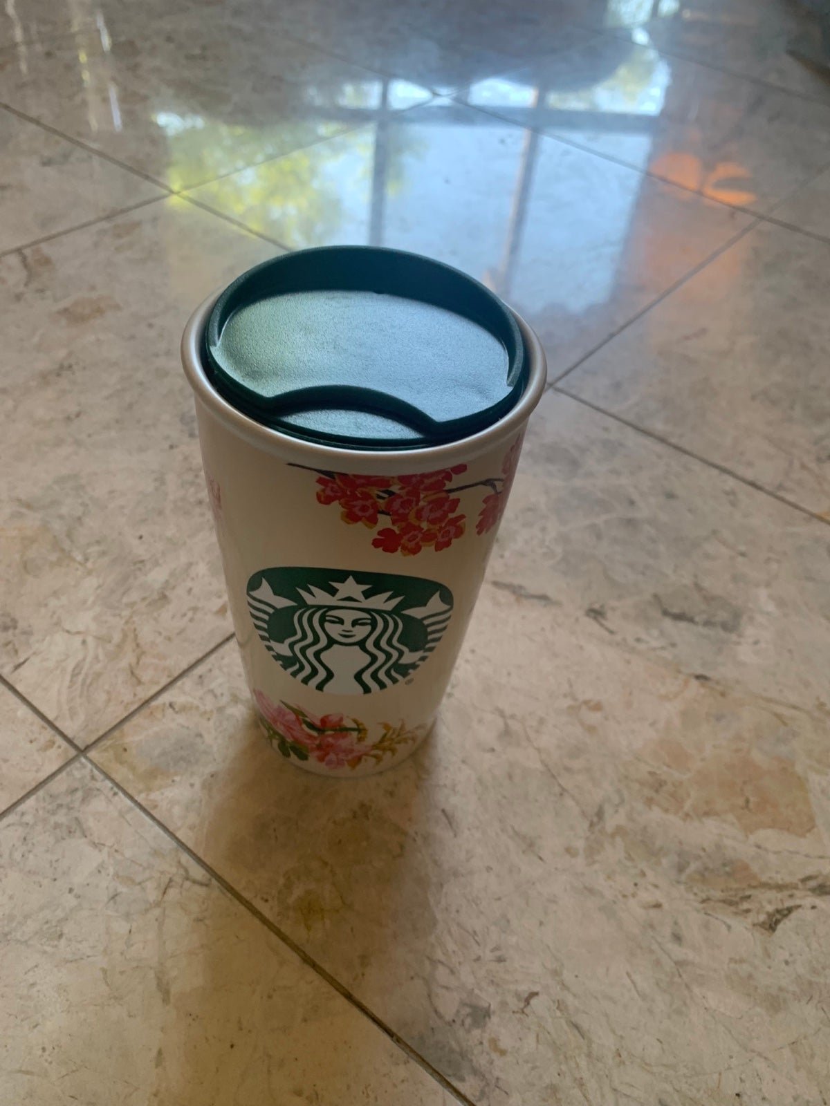 2018 Rare Starbucks Exclusive Ban.do Floral Ceramic Mug W/ Lid Travel Tumbler